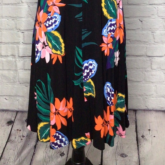 Old Navy Black Floral Sleeveless Swing Dress Medium - Picture 9 of 15
